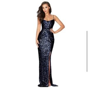 Nookie Confetti Gown in blue. Size Small, NWT.